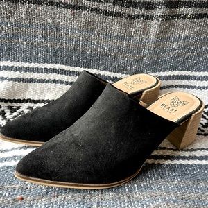 Beast Fashion Stephanie Suede Heeled Slide - size 8